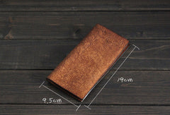 Handmade Mens long leather wallet vintage bifold long wallet for him - EverHandmade
