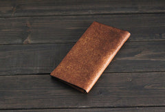 Handmade Mens long leather wallet vintage bifold long wallet for him - EverHandmade