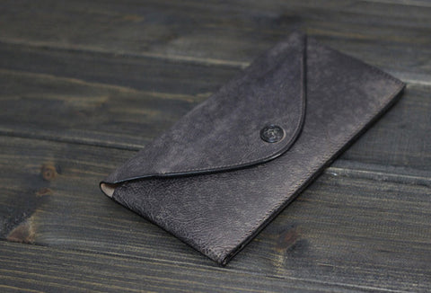 Handmade Men long leather wallet clutch men envelop vintage gray multi cards wallet for him