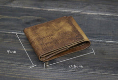 Handmade Men billfold leather wallet men vintage gray brown card wallet for him