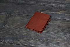 Handmade Men billfold leather wallet men vintage Wine Yellow card wallet for him