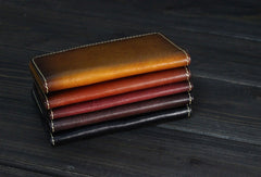 Handmade Mens billfold leather wallet Vintage Bifold Small wallet for Men