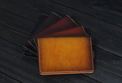 Handmade Mens billfold leather wallet Vintage Bifold Small wallet for Men