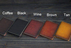 Handmade Mens billfold leather wallet Vintage Bifold Small wallet for Men