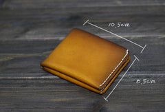 Handmade Men billfold leather wallet men vintage brown coffee wine wallet for him