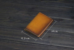 Handmade Mens billfold leather wallet Vintage Bifold Small wallet for Men