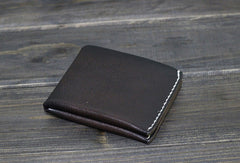 Handmade Men billfold leather wallet men vintage brown coffee wine wallet for him - EverHandmade