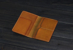 Handmade Mens billfold leather wallet Vintage Bifold Small wallet for Men