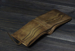Handmade Men small leather wallet men vintage brown gray billfold wallets for him