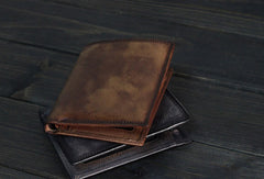 Handmade Men billfold leather wallet men vintage brown card wallet for him