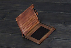 Handmade Men billfold leather wallet men vintage brown card wallet for him - EverHandmade