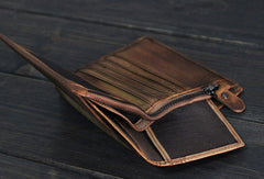 Handmade Men billfold leather wallet men vintage brown card wallet for him
