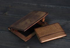 Handmade Men billfold leather wallet men vintage brown card wallet for him - EverHandmade