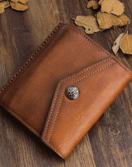 Handmade Mens Cool billfold Leather Wallet Men Small Envelope Wallets Bifold for Men