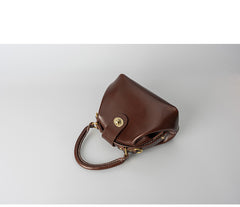 Handmade Womens Coffee Leather doctor Handbag Classic shoulder doctor bags Purse for women