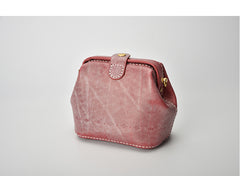 Handmade Womens Rose Red Leather Small doctor Purse shoulder doctor bags for women
