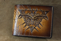 Handmade diablo3 diablo billfold wallet carved custom personalized leather for men - EverHandmade