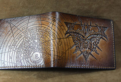 Handmade diablo3 diablo billfold wallet carved custom personalized leather for men - EverHandmade