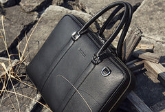 Leather Mens Briefcase Handbag Shoulder Bag laptop Bag Business Bag - EverHandmade