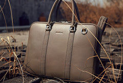 Leather Mens Briefcase Handbag Shoulder Bag laptop Bag Business Bag - EverHandmade