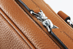 Leather Mens Briefcase Handbag Shoulder Bag laptop Bag Business Bag - EverHandmade