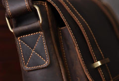 Handmade leather men Briefcase messenger vintage shoulder laptop bag vintage bag - EverHandmade