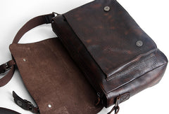 Handmade Cool leather men messenger bag shoulder laptop bag for men - EverHandmade