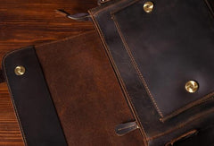 Handmade leather men Briefcase messenger vintage shoulder laptop bag vintage bag - EverHandmade