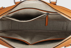 Leather Mens Briefcase Handbag Shoulder Bag laptop Bag Business Bag - EverHandmade