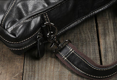 Cool Black Leather mens Briefcases Shoulder Laptop Briefcase Shoulder bag