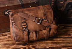 Handmade leather men Briefcase messenger vintage shoulder laptop bag vintage bag