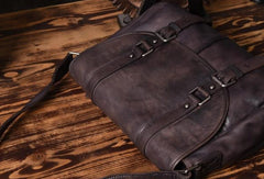Handmade leather men Briefcase messenger vintage shoulder laptop bag vintage bag