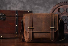 Handmade leather men Briefcase messenger vintage shoulder laptop bag vintage bag - EverHandmade