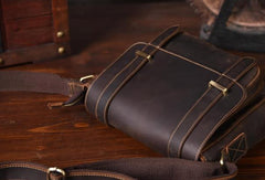 Handmade leather men Briefcase messenger vintage shoulder laptop bag vintage bag - EverHandmade