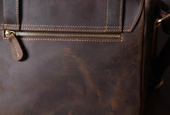 Handmade leather men Briefcase messenger vintage shoulder laptop bag vintage bag - EverHandmade