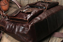 Handmade leather men Briefcase messenger large vintage shoulder laptop bag vintage bag - EverHandmade