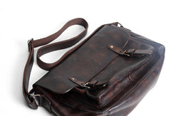 Handmade Cool leather men messenger bag shoulder laptop bag for men - EverHandmade