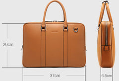 Leather Mens Briefcase Handbag Shoulder Bag laptop Bag Business Bag - EverHandmade