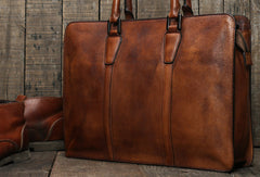 Handmade leather men vintage Briefcase messenger large vintage shoulder laptop bag vintage bag