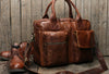 Handmade leather men Briefcase messenger large vintage shoulder laptop bag vintage bag - EverHandmade