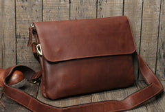 Genuine Leather messenger bag clutch leather men phone pad zip clutch vintage wallet for men - EverHandmade