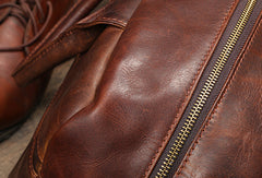 Cool leather mens Large Travel Bag Vintage Weekender Bag Shoulder Bag for Men - EverHandmade