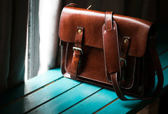 Handmade leather mens Messenger Bags School shoulder bags for Men