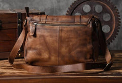 Handmade leather men Briefcase messenger vintage shoulder laptop bag vintage bag