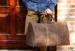 Vintage Leather men Travel Bag Duffle Bag Weekender Bag Overnight Bag shoulder bag - EverHandmade