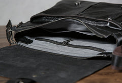 Leather cool men messenger bag vintage shoulder school bags for men - EverHandmade