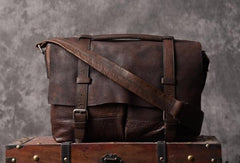 Handmade leather men Vintage messenger bag vintage Cool Shoulder bag for Men - EverHandmade