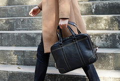 Handmade leather men Briefcase messenger large vintage shoulder laptop bag vintage bag - EverHandmade