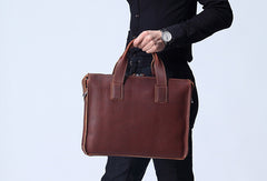 Cool leather mens Briefcase laptop Briefcase Work Briefcases shoulder bag for Men