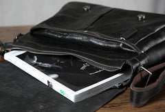 Leather cool men messenger bag vintage shoulder school bags for men - EverHandmade